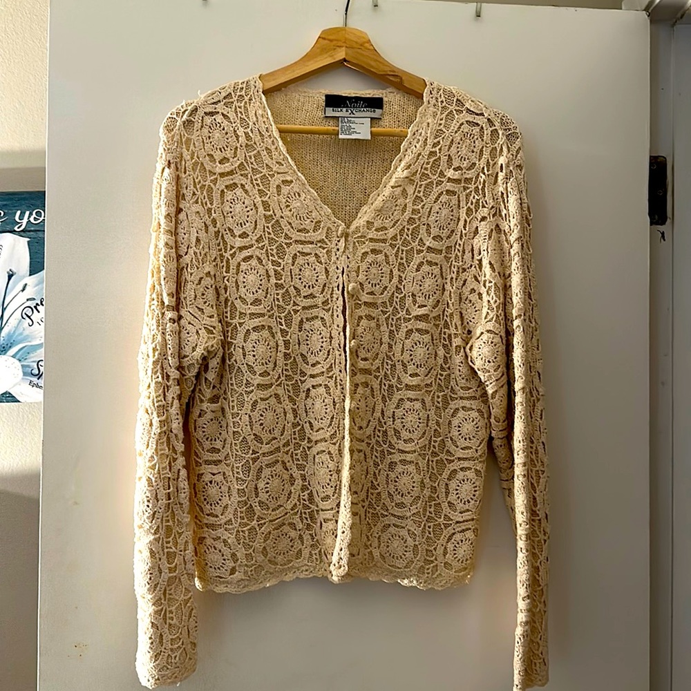 Noise silk exchange cardigan,